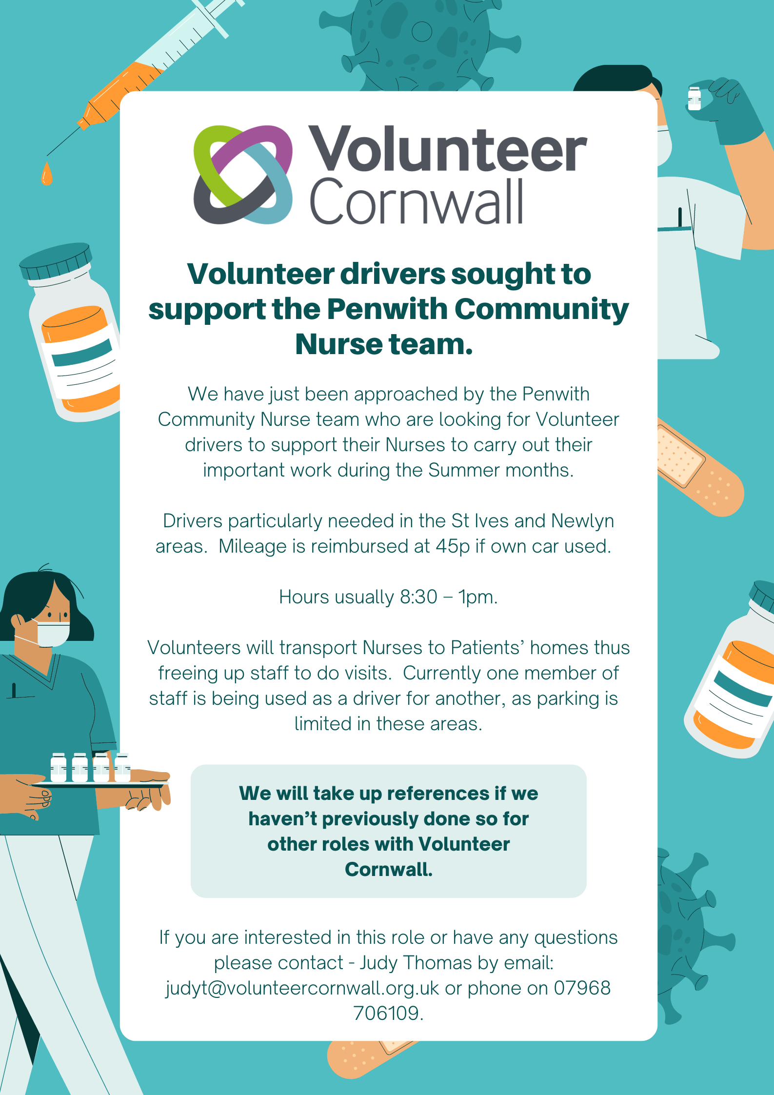 Volunteer drivers sought to support the Penwith Community Nurse team ...