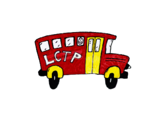 logo of red for little red bus in Launceston