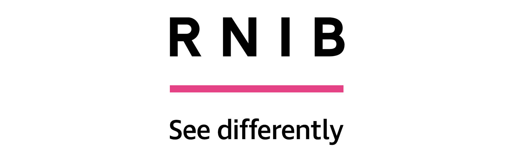 Royal National Institute of Blind People Logo Black Text With Pink