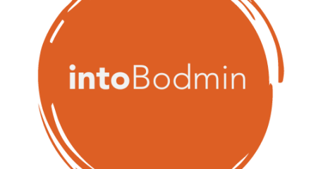 intoBodmin circular logo in burnt orange on a white background