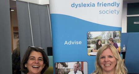 Two Dyslexia Cornwall Volunteers smiling at the camera 