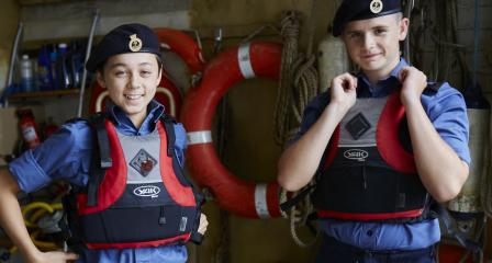 Cadets getting ready for boating activity