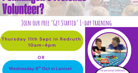 Image with details of Penhaligon's Friends Volunteer Get Started Training, 11th September & 8th October