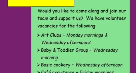 We Need You!  Volunteers needed at All Saints Church Community Centre poster image