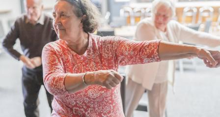 the picture shows a small group enjoying one of our activity groups for people aged over 75