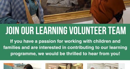 A poster. Image at the top of two ladies dressed in Victorian Fisherwife outfits in front of a painting 